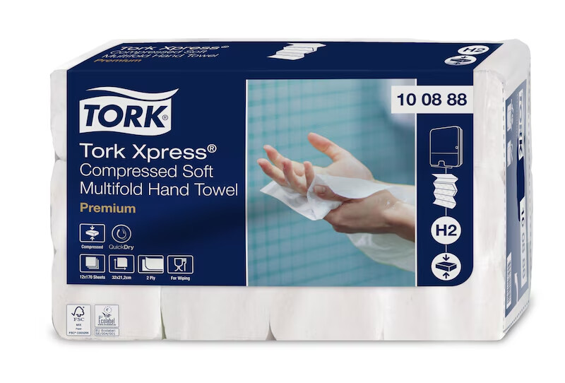 PAPÍROVÉ RUČNÍKY SKLÁDANÉ TORK XPRESS PREMIUM SOFT BÍLÁ H2 2040KS - 1KRT