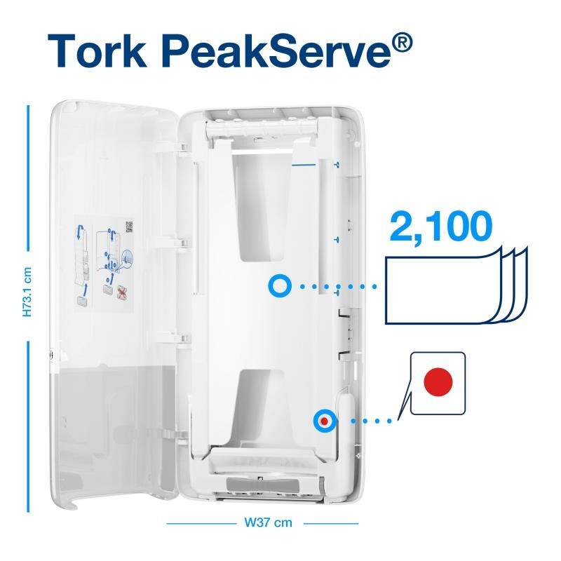 ZÁSOBNÍK NA NAVAZUJÍCÍ RUČNÍKY TORK PEAKSERVE® BÍLÝ H5