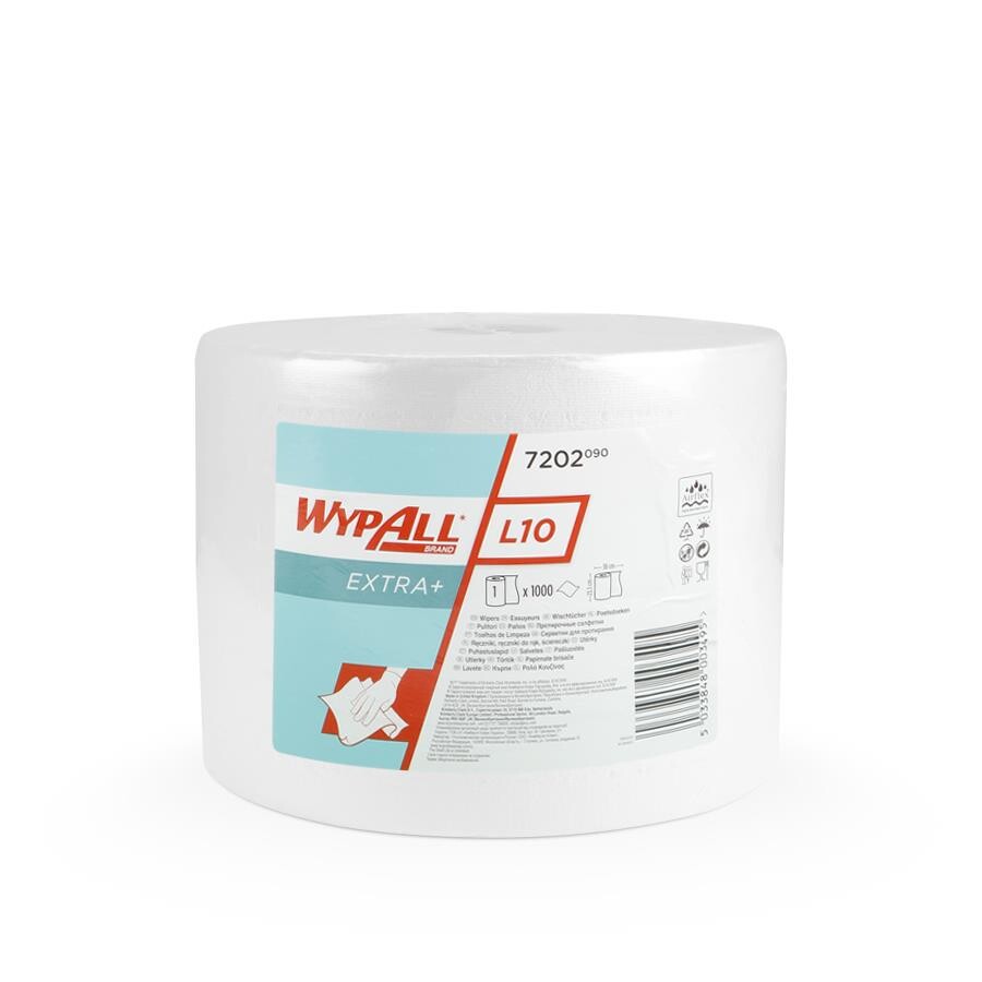 Papírové utěrky WYPALL L10 EXTRA+ 380 x 235 mm, bílá