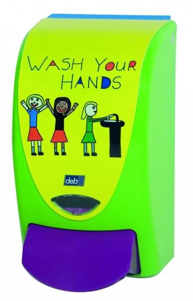 Plastový dávkovač mýdla PROLINE WASH YOUR HANDS 1L